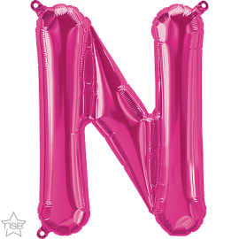 Foil Balloon Mini Letter Magenta "N" 41cm Air-Filled