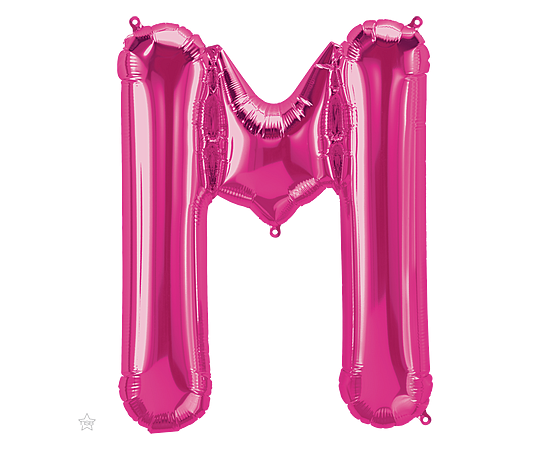 Foil Balloon Mini Letter Magenta "M" 41cm Air-Filled