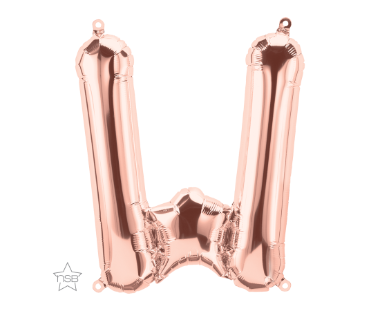 Foil Balloon Mini Letter "W" Rose Gold 16"/ 41cm