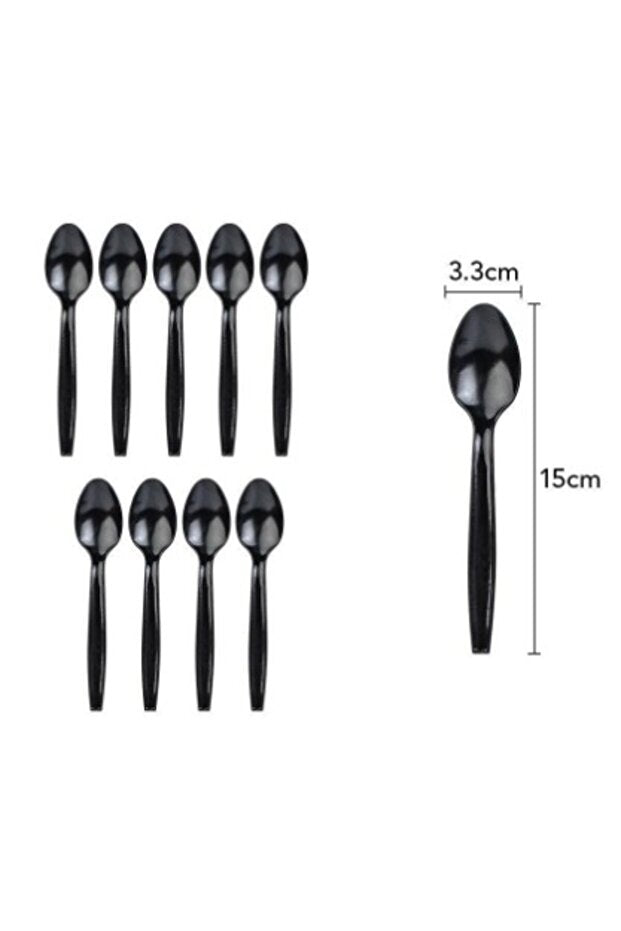 Πλαστικά Κουταλάκια Μαύρα 20pcs