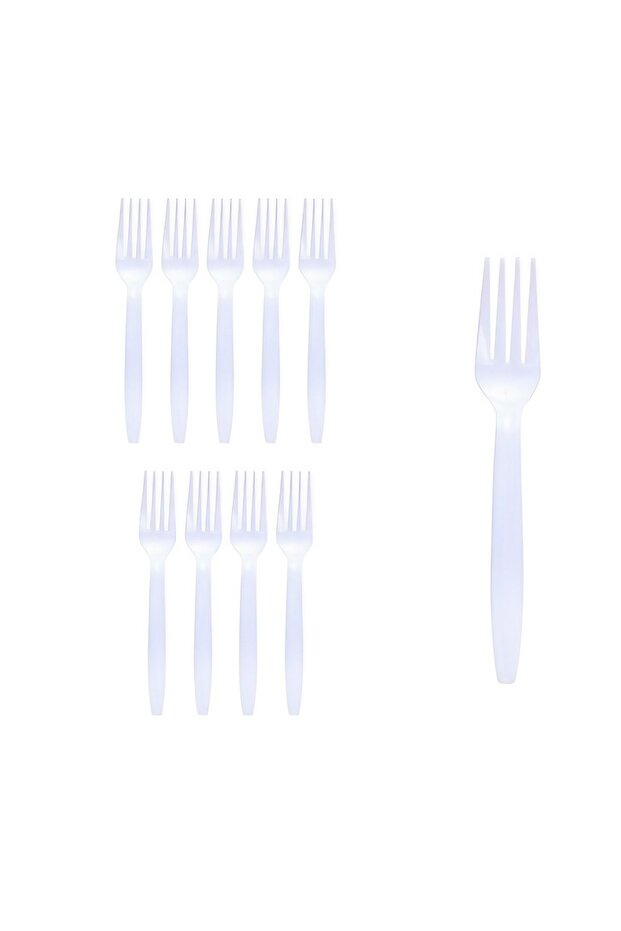 Λευκά Πλαστικά Πιρούνια 20 pcs