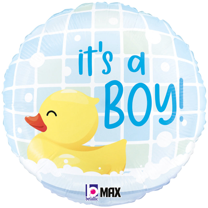 Foil Μπαλόνι it' s a boy rubber duck 18''