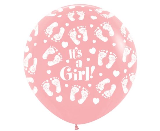 Μπαλόνια Λάτεξ 3Π Its A Girl Footprint all Around Ροζ /2 τεμ