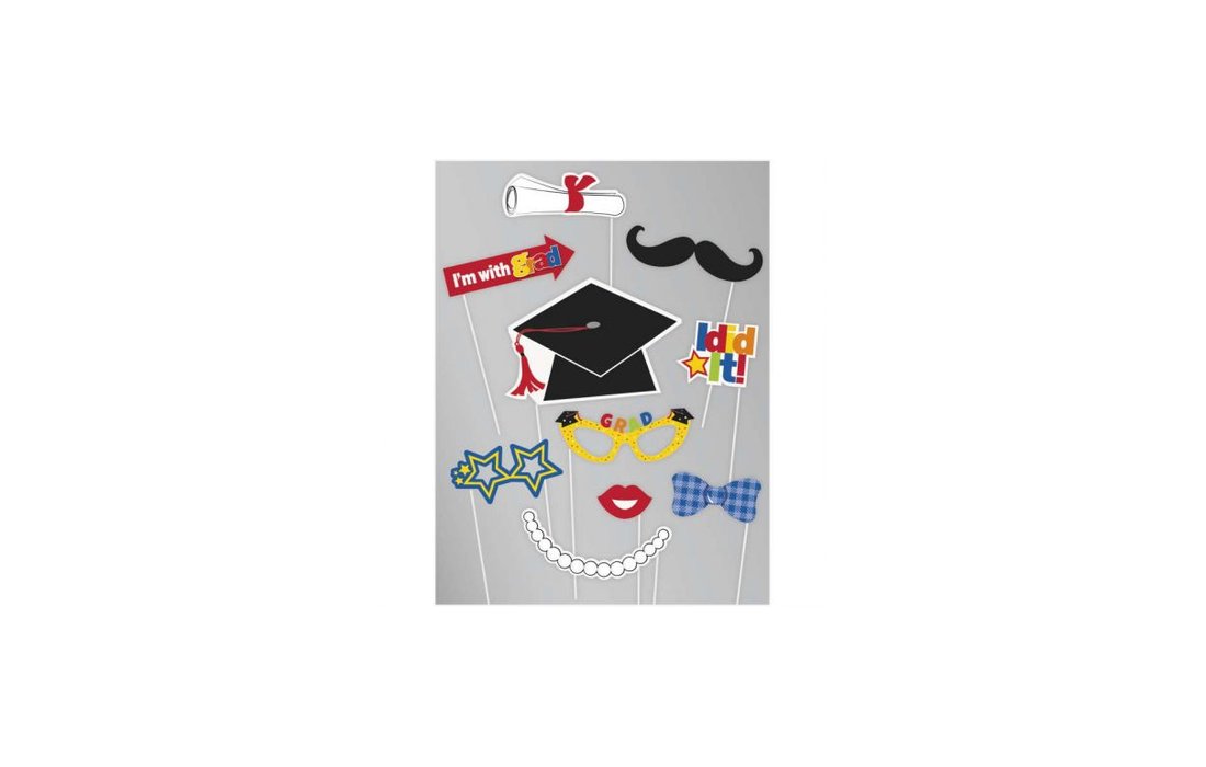 Σετ Φωτογραφικού Θαλάμου για Αποφοίτηση Congrats Graduate Photo Props / 10 τμχ