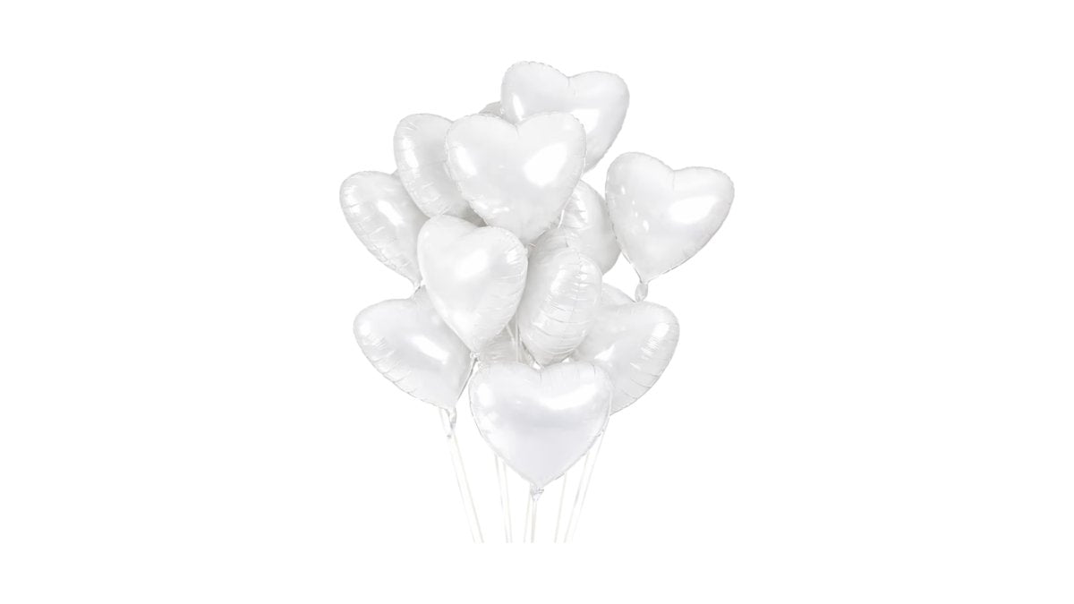 Foil Μπαλόνι 18” 45cm Λευκή καρδιά