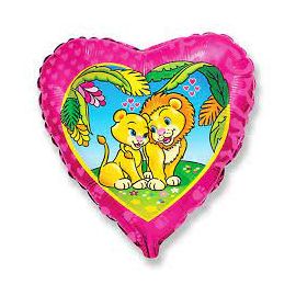 Foil Balloon 18" Heart Love Lions / 46 cm vendor