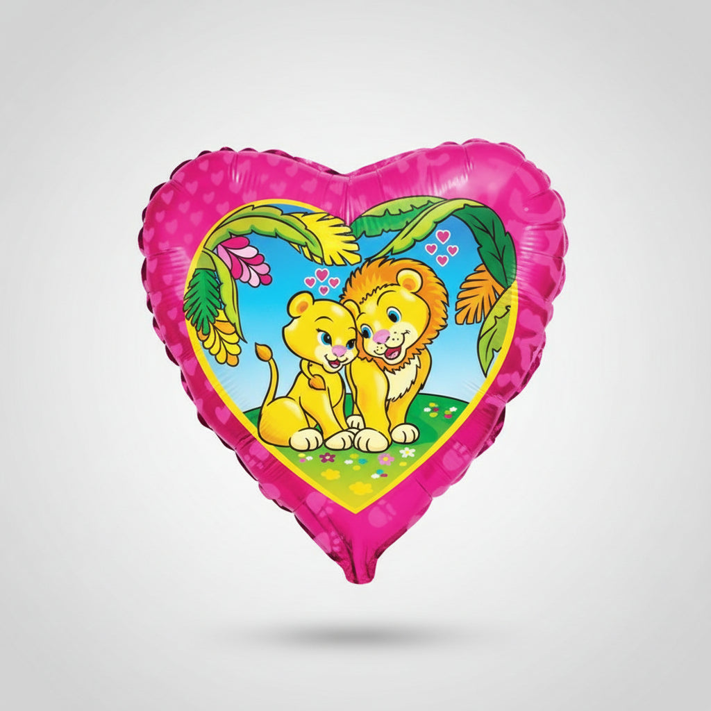 Μπαλονι Καρδια - Φουξια λιονταρακια