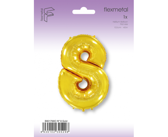 Foil Balloon Super Shape Number "8" Gold