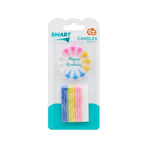 Birthday candles πολύχρωμα 6 cm, 24τμχ