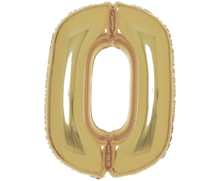 Μπαλόνι Φοιλ Νούμερο " 0" Λευκόχρυσο - White Gold / 86 εκ