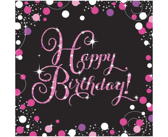Χαρτοπετσέτες φαγητού Sparkling Celebrations Pink / 16τεμ