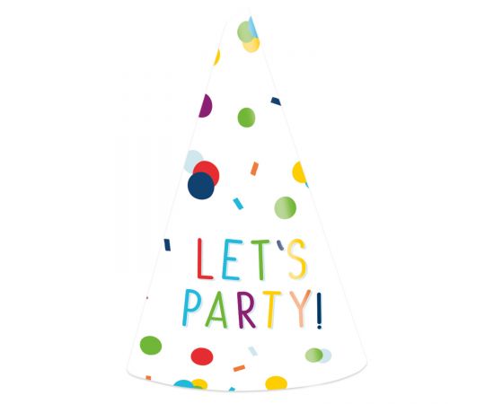 Καπελάκια χαρτ. 16 εκ. Let' s Party Confetti / 8 τεμ