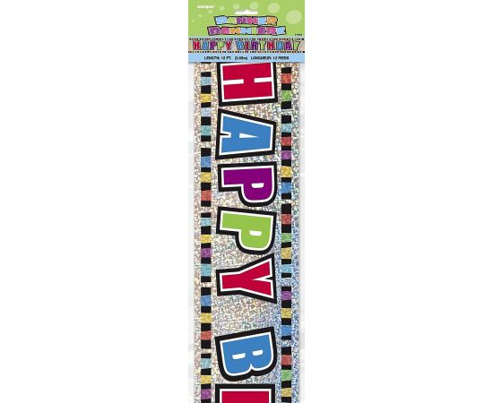 Ταινία Μεταλλική πολύχρωμη 365 εκ Happy Birthday