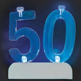 Colour Changing Flashing Number 50 Birthday Candle Holder with 4 CandlesCODE: U37545