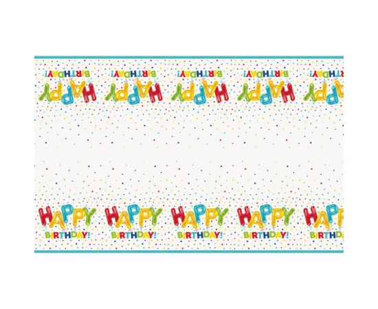 Τραπεζομάντηλο Πλαστικό Happy Balloon Birthday / 137 x 213 εκ