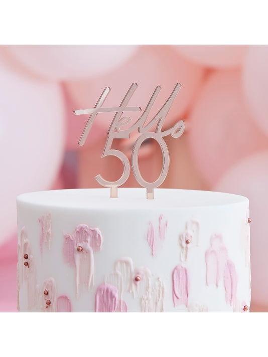 Hello 50' Cake Topper