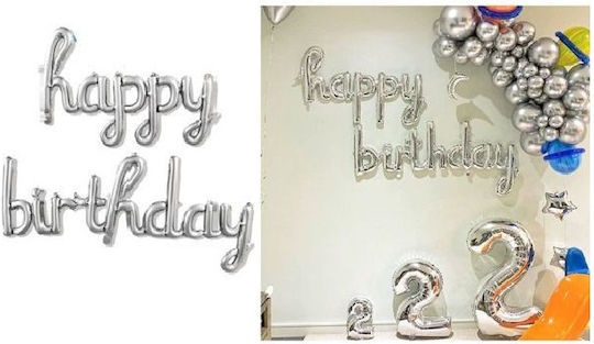 Μπαλόνι Foil happy birthday silver