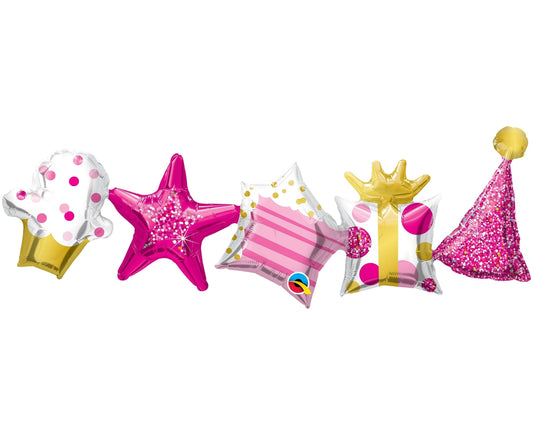 Γιρλάντα Φοιλ Birthday Pink 104 εκ / 2 τεμ