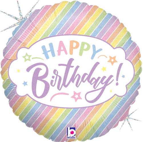 Παστελ Happy Birthday φοιλ Μπαλόνι