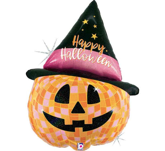 FOIL BALLOON 42in DISCO HALLOWEEN JACK O LANTERN