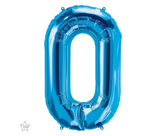 Foil Balloon Super Shape Number "0" Blue / 86 cm