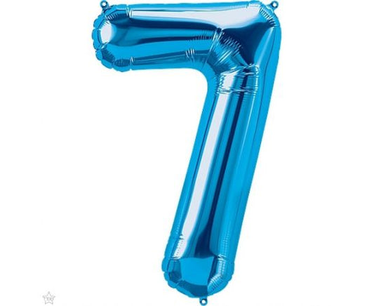 Foil Balloon Super Shape Number "7" Blue / 86 cm