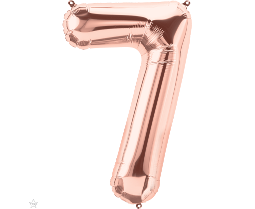 Foil Super Shape Number "7" Rose Gold 86 cm Height