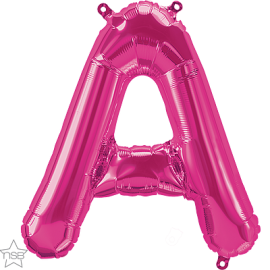 Foil Balloon Mini Letter Magenta "A" 41cm Air-Filled