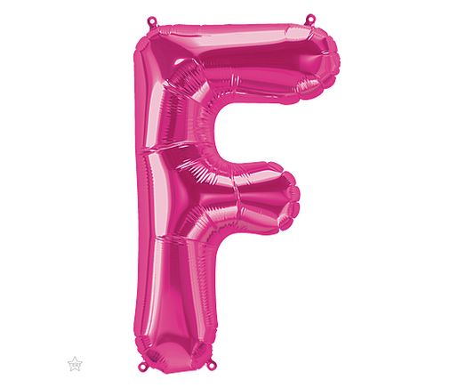Foil Balloon Mini Letter Magenta "F" 41cm Air-Filled
