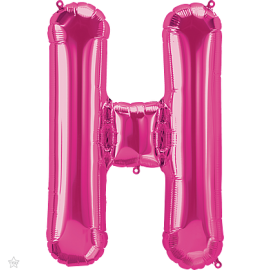 Foil Balloon Mini Letter Magenta "H" 41cm Air-Filled