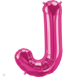 Foil Balloon Mini Letter Magenta "J" 41cm Air-Filled