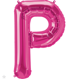 Foil Balloon Mini Letter Magenta "P" 41cm Air-Filled