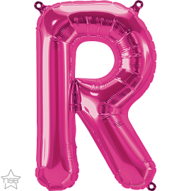 Foil Balloon Mini Letter Magenta "R" 41cm Air-Filled