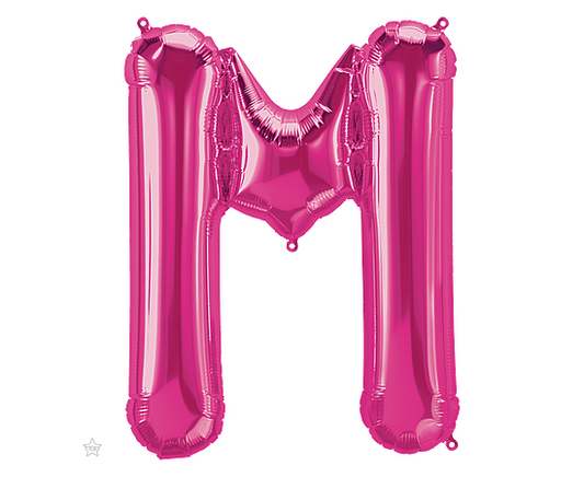 Foil Balloon Mini Letter Magenta "M" 41cm Air-Filled
