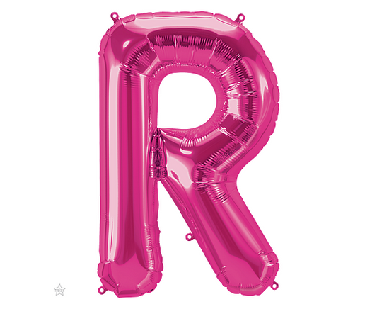 Foil Balloon Letter "R" Magenta 34"/ 86 cm