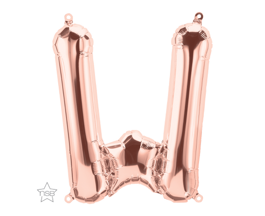 Foil Balloon Mini Letter "W" Rose Gold 16"/ 41cm