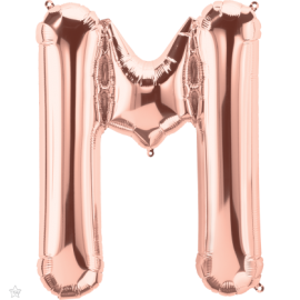 Foil Balloon Letter "M" Rose Gold 34"/ 86 cm