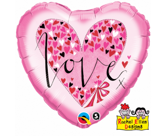 Foil Heart 18" Love Little Hearts - Rachel Ellen