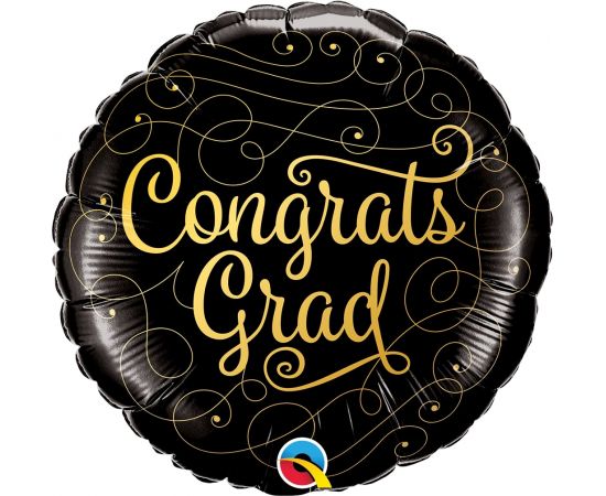 Μπαλόνι Φοιλ 18" Congrats Grad Gold Doodles / 45 εκ
