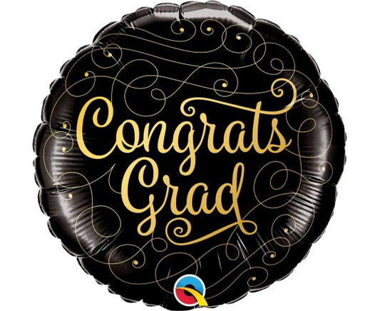 Μπαλόνι Φοιλ 18" Congrats Grad Gold Doodles / 45 εκ