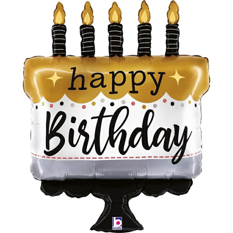 foil Μπαλόνι τούρτα γενεθλίων happy birthday