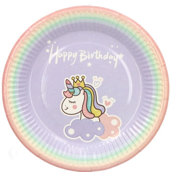 Χάρτινα πιάτα happy birthday με μονόκαιρο