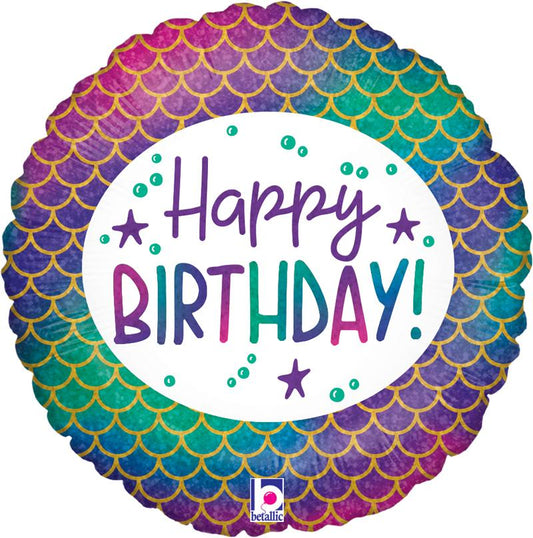 Μπαλόνι Foil 18'' Glitter Mermaid Birthday