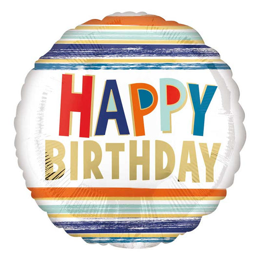 Happy Birthday Foil  οριζόντιες ρίγες