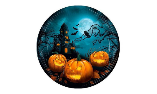 Χάρτινα πιατάκια halloween για πάρτυ 8 τμχ
