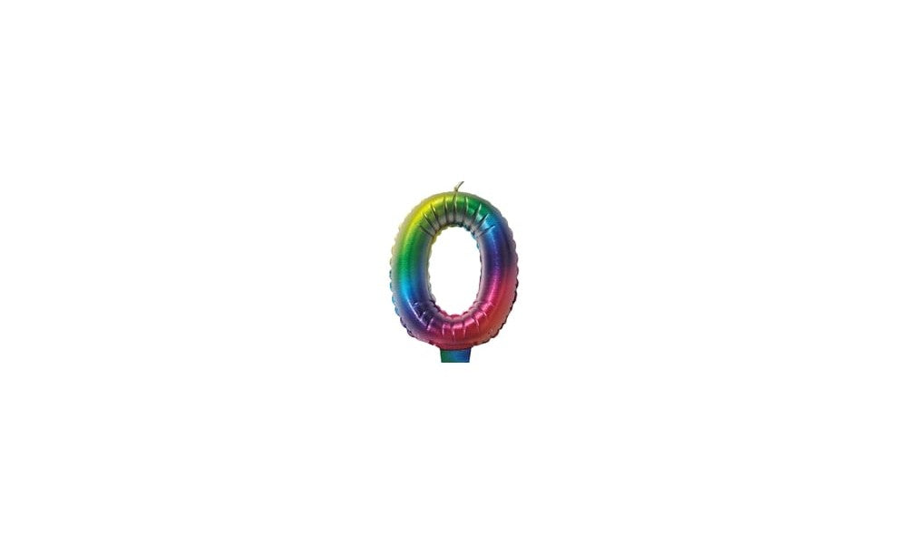 Kεράκι Nούμερο 0 Πολύχρωμο Rainbow