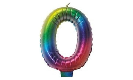 Kεράκι Nούμερο 0 Πολύχρωμο Rainbow