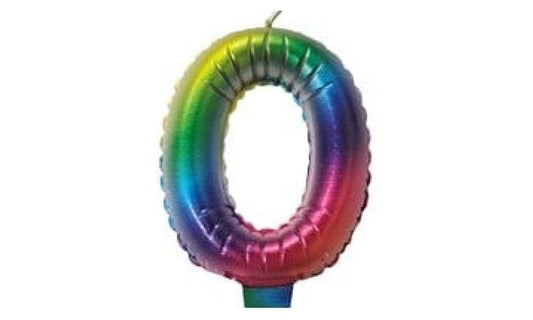 Kεράκι Nούμερο 0 Πολύχρωμο Rainbow