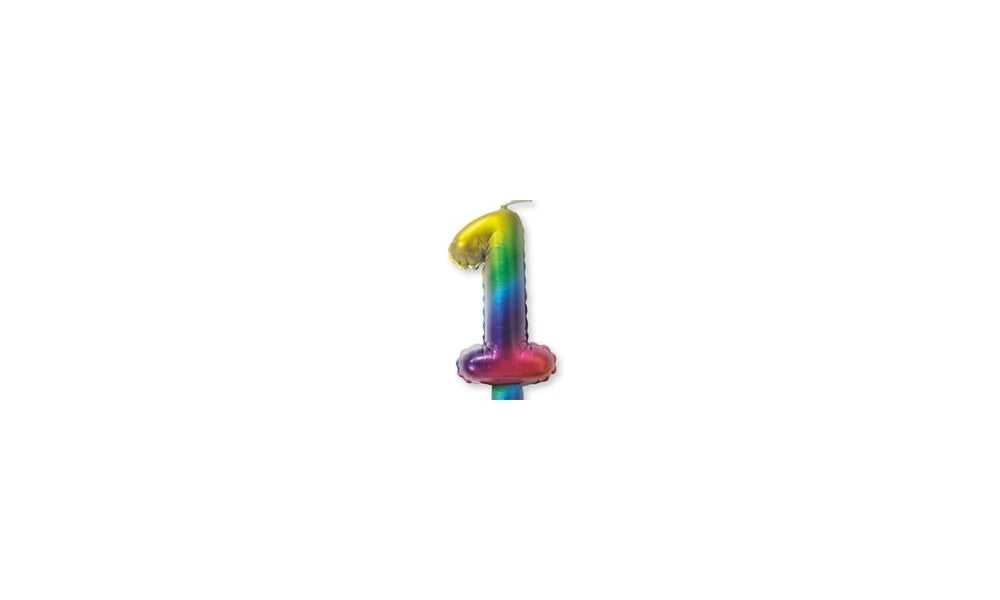 Kεράκι Nούμερο 1 Πολύχρωμο Rainbow