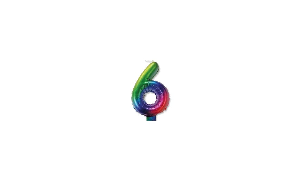Kεράκι Nούμερο 6 Πολύχρωμο Rainbow